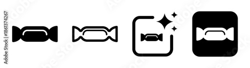 Toffee candy icon for sweet confectionery and fun snack design