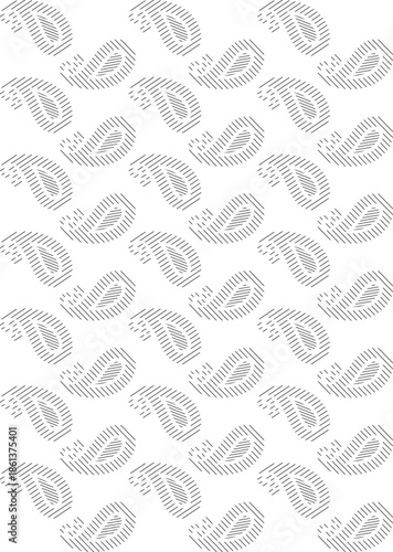 Black and White Pattern | Abstract Botanical Paisley – Mid Century Modern Surface Pattern Design for Fabric Prints, Minimal Art Wallpaper, Modern Wrapping Paper & Neutral Interiors