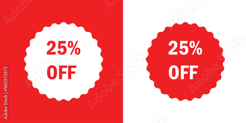 Sale Discount 25 Percent Off Round Badge Design