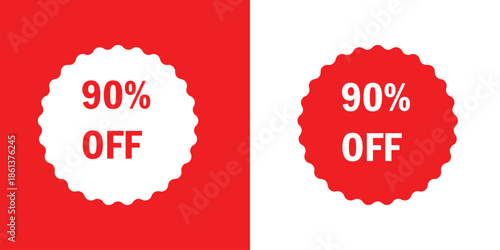 Bold 90% Off Offer Sticker