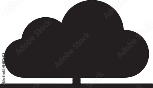Simple cloud storage icon for modern technology designs
