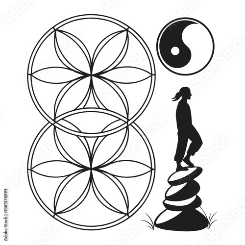 Minimal Abstract Logo Mark Representing Balance and Equilibrium