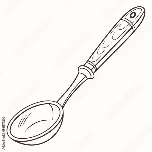 Single Table Spoon Minimalist Kitchen Outline Icon