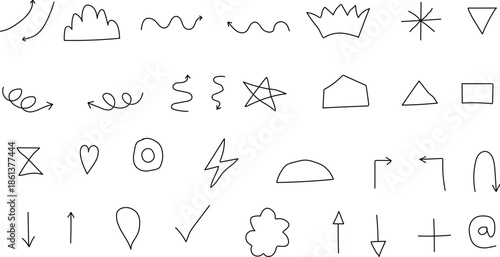 Hand Drawn Doodle Icons Set.