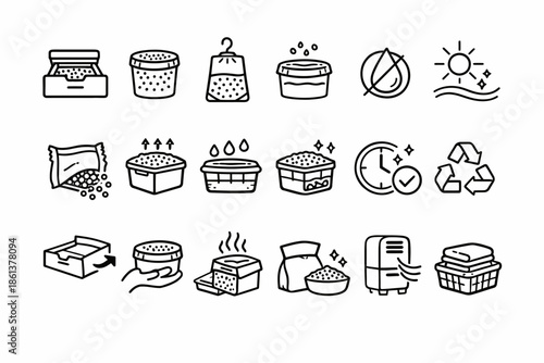 Laundry and dryer icons: symbols for washing, recycling, and fabric care