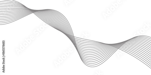 White abstract background with flowing particles. White and gray Digital futuristic technology concept background. Dynamic waves use for business, corporate, poster, template, illustration