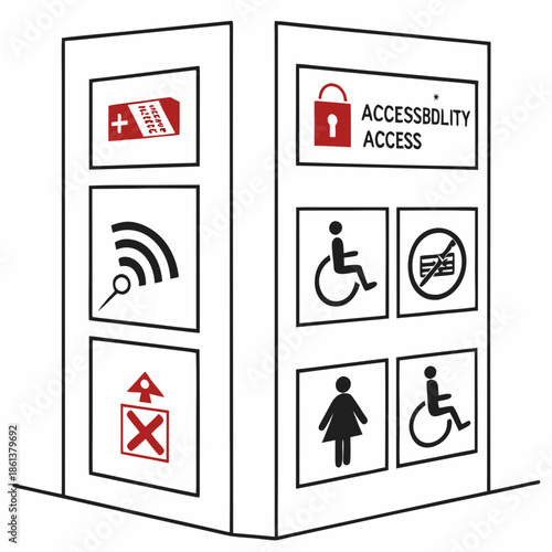 Facility information and accessibility sign