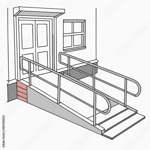 Accessible ramp leading to door