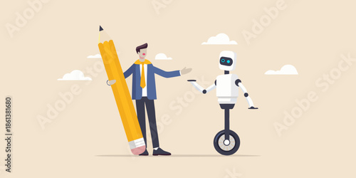 Collaboration between human creativity and artificial intelligence is visualized here