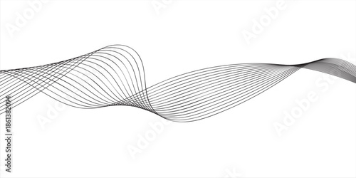 White abstract background with flowing particles. White and gray Digital futuristic technology concept background. Dynamic waves use for business, corporate, poster, template, illustration