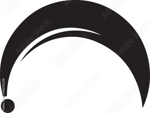 Jester's hat silhouette in black