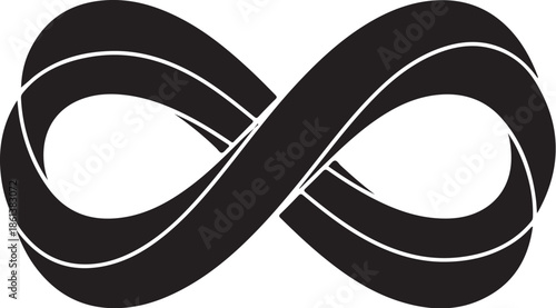 Elegant black infinity symbol with white lines