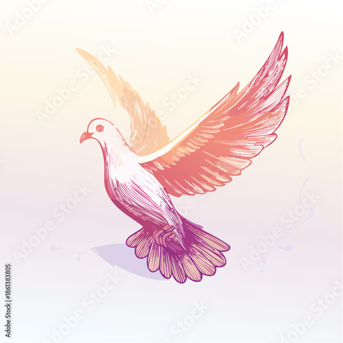 Colombe Éthérée : Illustration Symbolique de Paix et d’Espoir