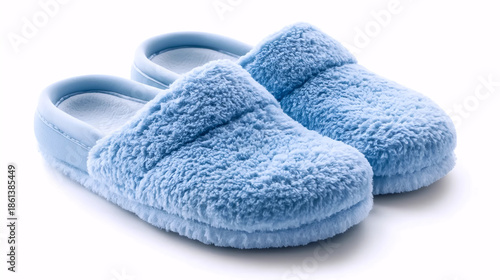 Plush Blue Slippers