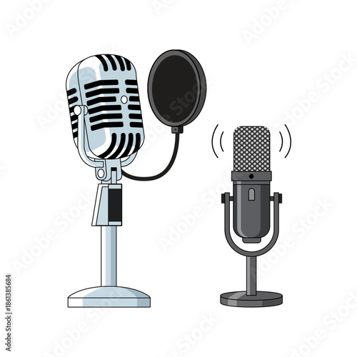 microphone vector icon on white background