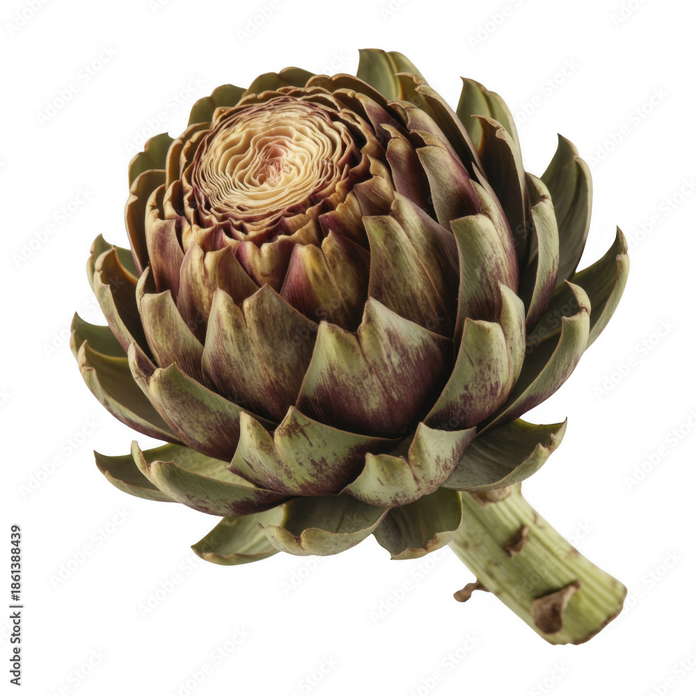 Obraz premium Artichoke vegetable food isolated on a transparent background