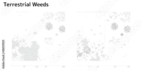 Abstract representation of scattered plant life or weed distribution patterns