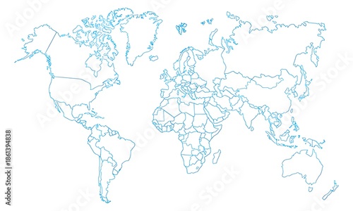 Wallpaper Mural World map outline Torontodigital.ca