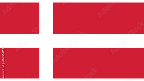 Denmark Flag, Scandinavian Country Symbol, Red and White Design