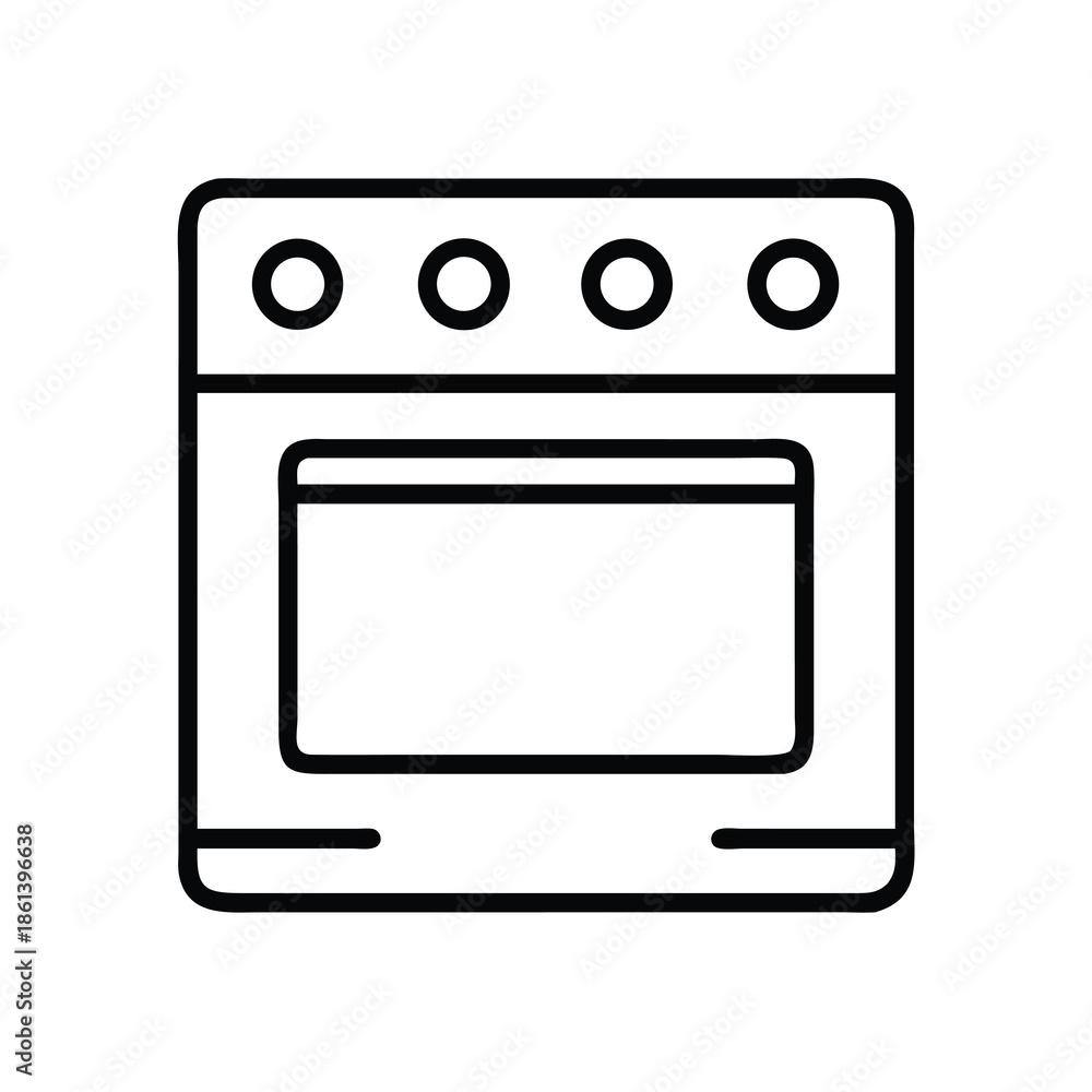 Fototapeta premium Modern Kitchen Oven Appliance Icon for Cooking Baking and Home Interior Concepts