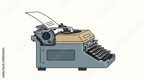 Retro Typewriter with Paper