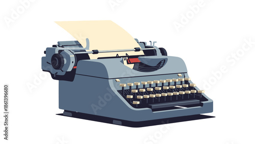 Vintage Typewriter with Paper - Retro Writing Machine