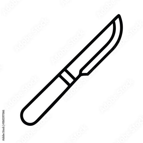 Medical Scalpel Icon for Surgery Healthcare and Surgical Instrument Design in Line Art