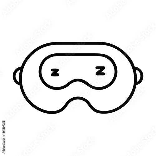 Sleep Mask Icon with Zzz Symbols Representing Rest Relaxation and Nighttime