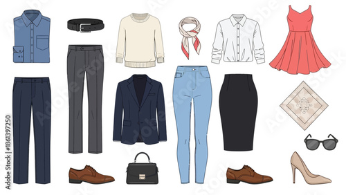 Women's Fashion Outfits Flat Lay Collection