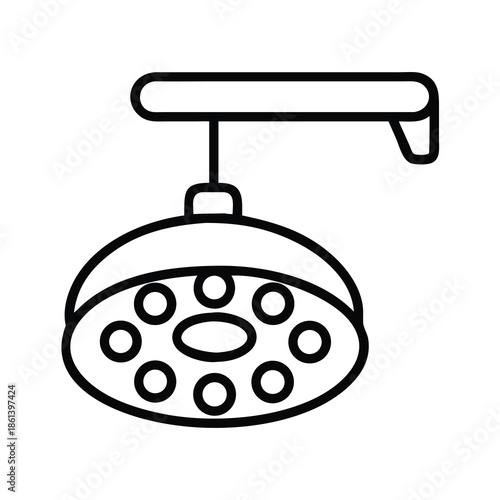 Surgical light or operating theater lamp icon for medical hospital procedures