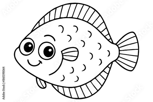 funny fish cartoon,
Halibut Fish Outline Vector – Educational & Creative Coloring Design