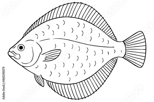 vector illustration of a fish,
Halibut Fish Vector Illustration – Ocean Themed Learning & Coloring