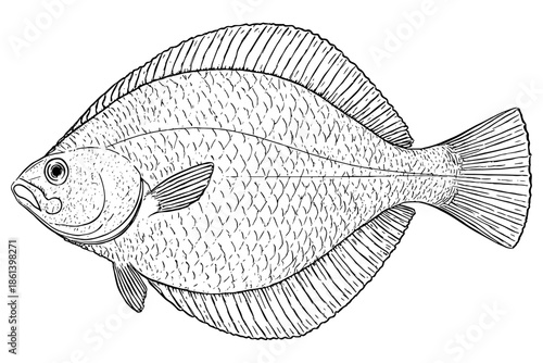vector illustration of a fish,
Vector Halibut Fish Drawing – Perfect for Ocean-Themed Projects