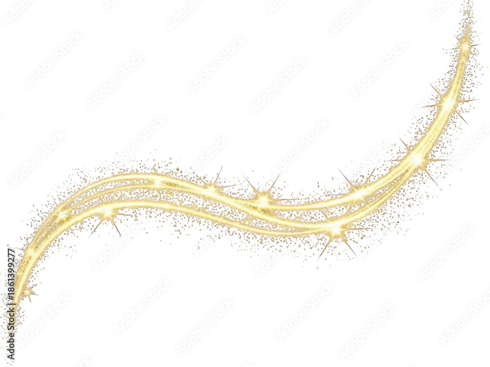 Obraz premium Golden sparkling trail