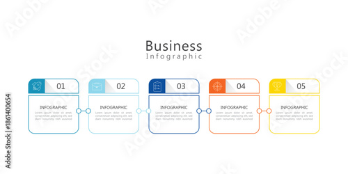5 Step Infographic element design Vector template for presentation.