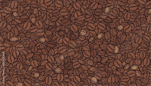 Coffee beans texture on wooden background