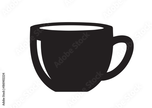 Coffee mug icon, Coffee mug silhouette vector