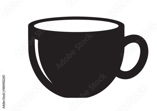 Coffee mug icon, Coffee mug silhouette vector