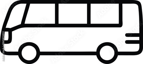 Vector outline icon of a minibus.