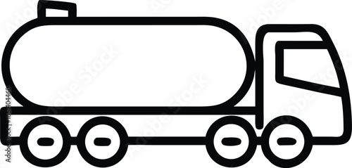 Vector outline icon of a tanker truck.