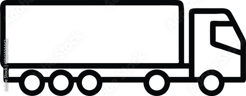Vector outline icon of a semi-trailer truck.