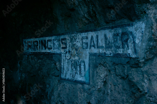 Historic “Prince’s Gallery 1790” tunnel inscription inside the Rock of Gibraltar