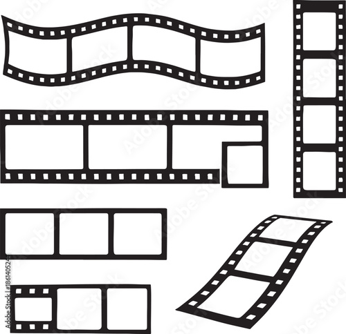 Film strip icons set for video editing projects
