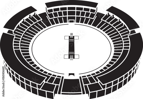 Modern city building vector illustration with an astronomical clock design and vintage architectural style