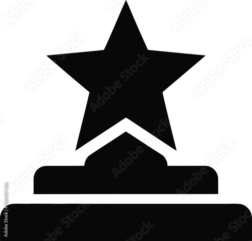 Black Star Award Icon Vector Graphic Symbolizing Excellence and Achievement in Minimalist Design Style