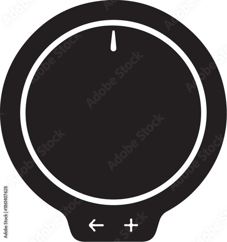 Black circular control dial icon