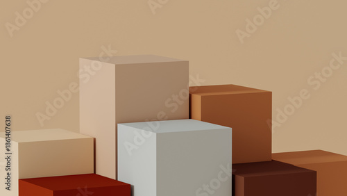 Stack of blocks in various colors on a simple background
