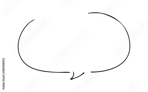 細いペンの手書き吹き出し_黒