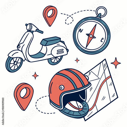 Adventure planning with scooter and gear