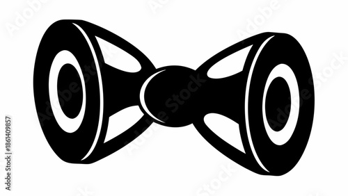 Modern bow tie design element in black and white